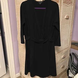 Black faux wrap dress